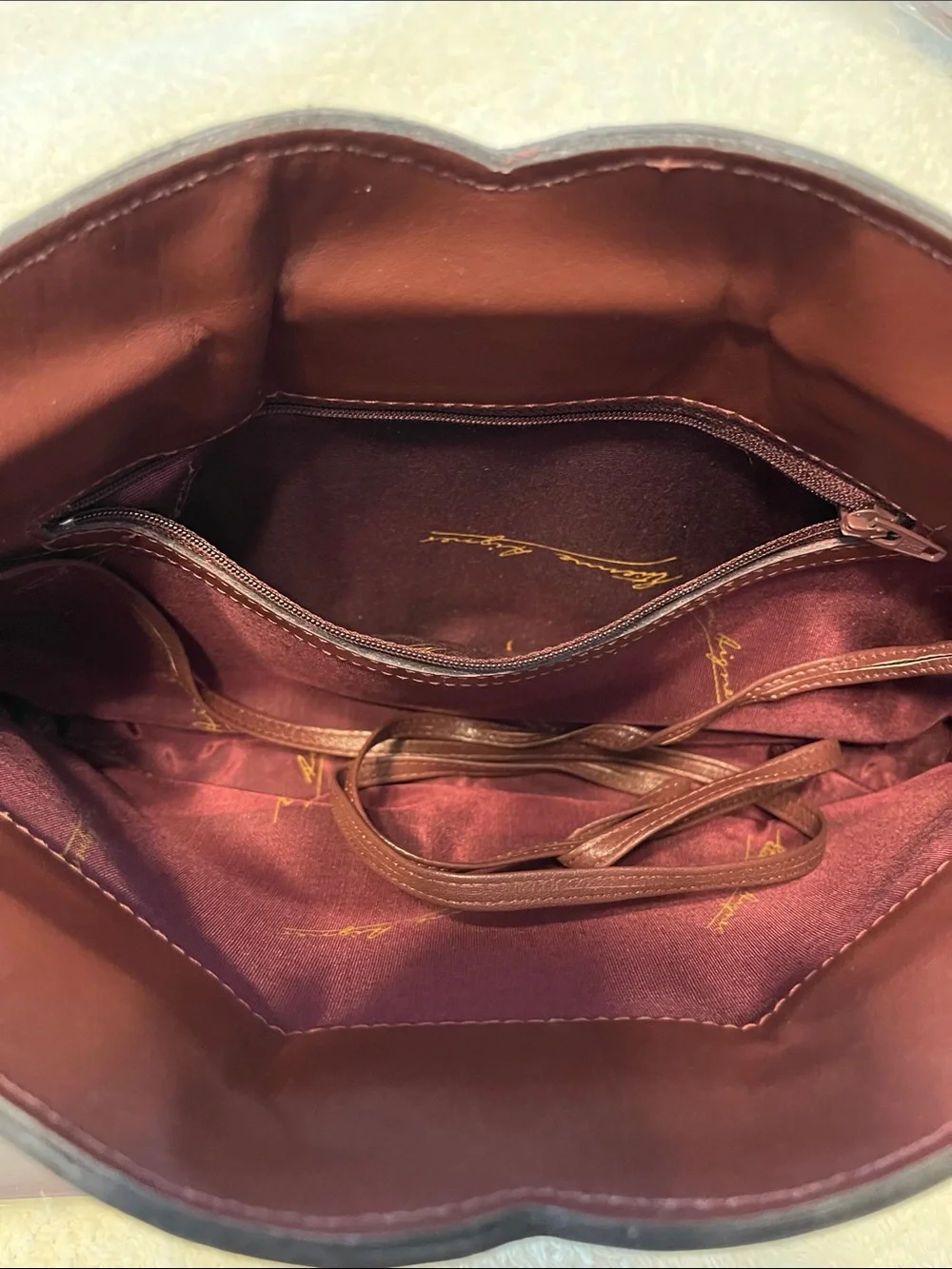 Vintage Etienne Aigner Burgundy Leather Clutch - Gold Accent cl